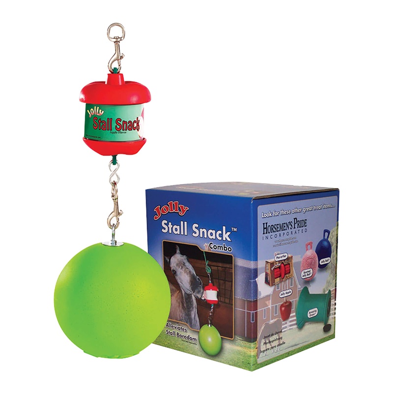Jolly Stall Snack with Apple Combo  Interactive Apple-Scented Horse Toy & Treat Holder