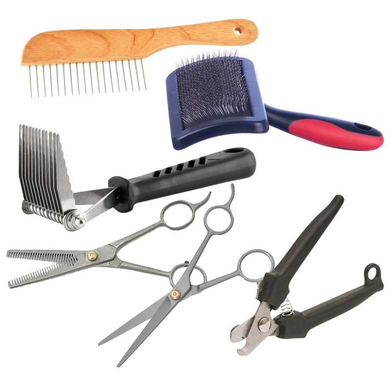 Poodle & Long-Hair Dog Grooming Tools, 6 Piece Kit