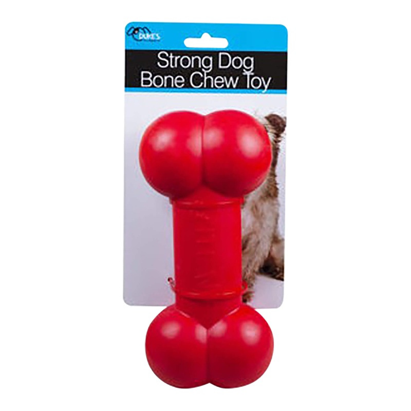 Dog Bone Chew Toy, Red, 8L|Red|8″