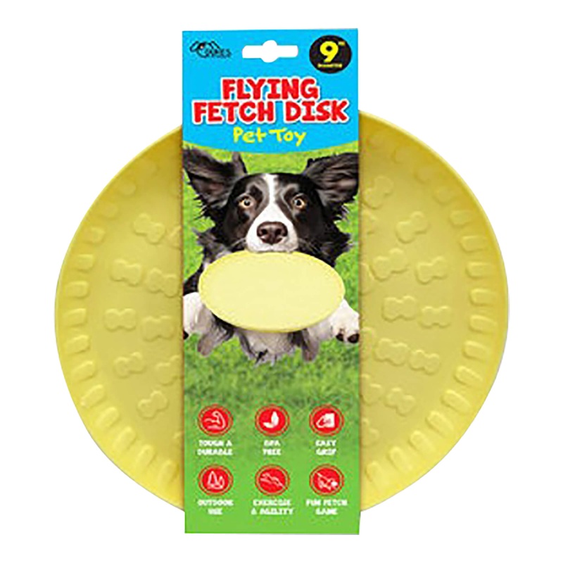 Flying Fetch Disk Pet Toy, 9D|Assorted|9″