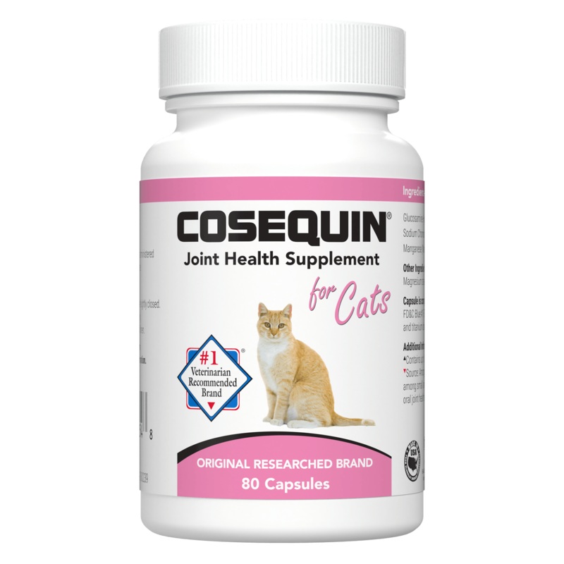 Nutramax Cosequin Joint Health with With Glucosamine and Chondroitin Supplement for Cats, 80 Capsules