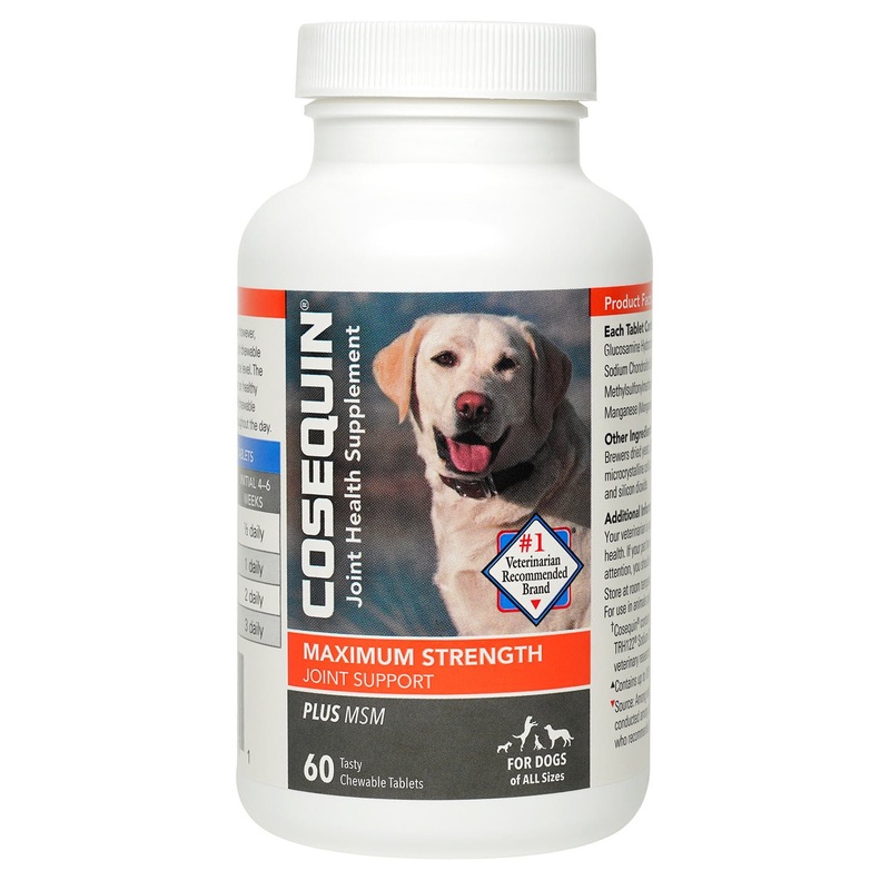 Nutramax Cosequin Maximum Strength Joint Health Plus MSM Supplement for Dogs, Chewable Tablets