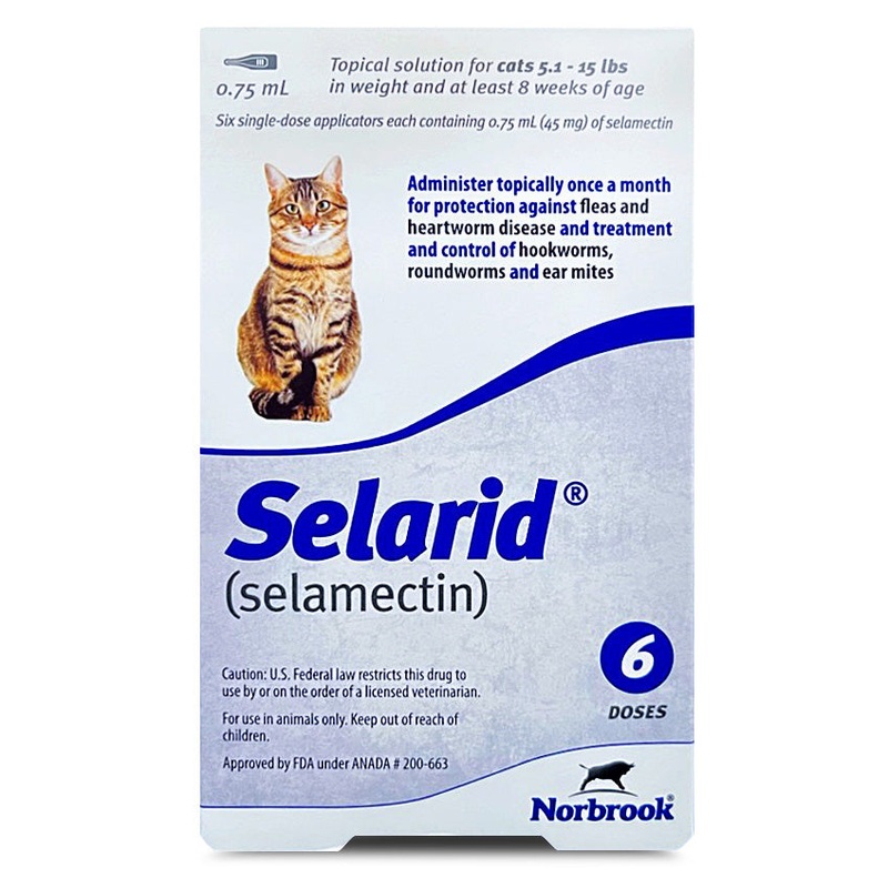 Rx Selarid for Cats|5.1-15 lbs|15.1-22 lbs|1 pack (1 Month Supply)|6 pack (6 Month Supply)