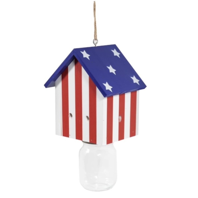 Flag Style Carpenter Bee Trap|Blue, Red, & White