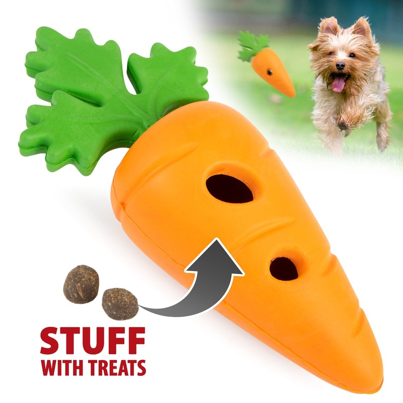 Natural Rubber Baby Carrot Treat Dispensing Dog Chew Toy