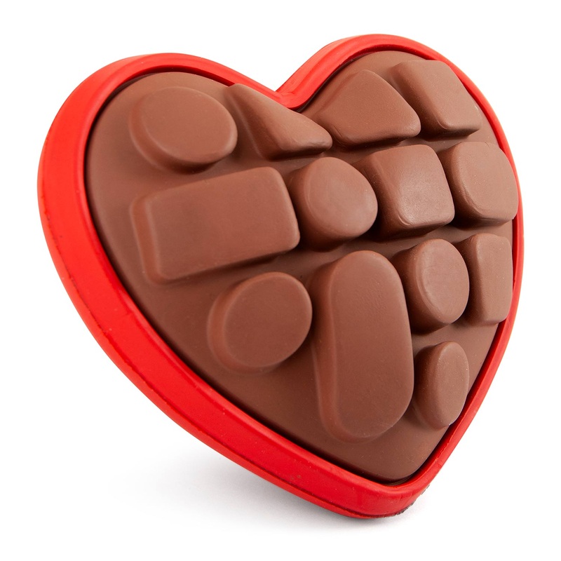 Natural Rubber Box of Chocolates Dog Chew Toy for Medium-Chewers