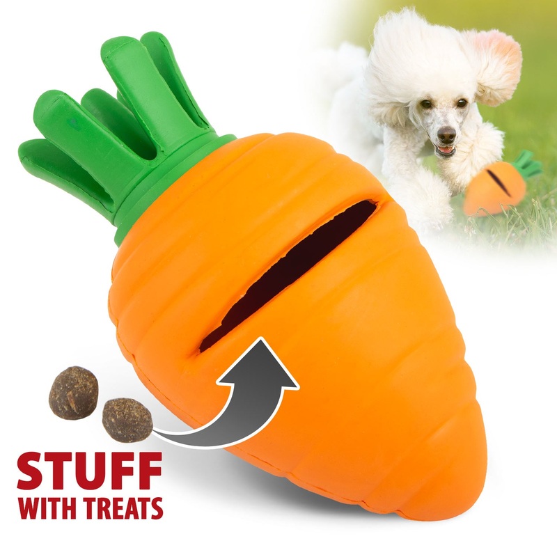 Natural Rubber Carrot Treat Dispensing Chew Toy
