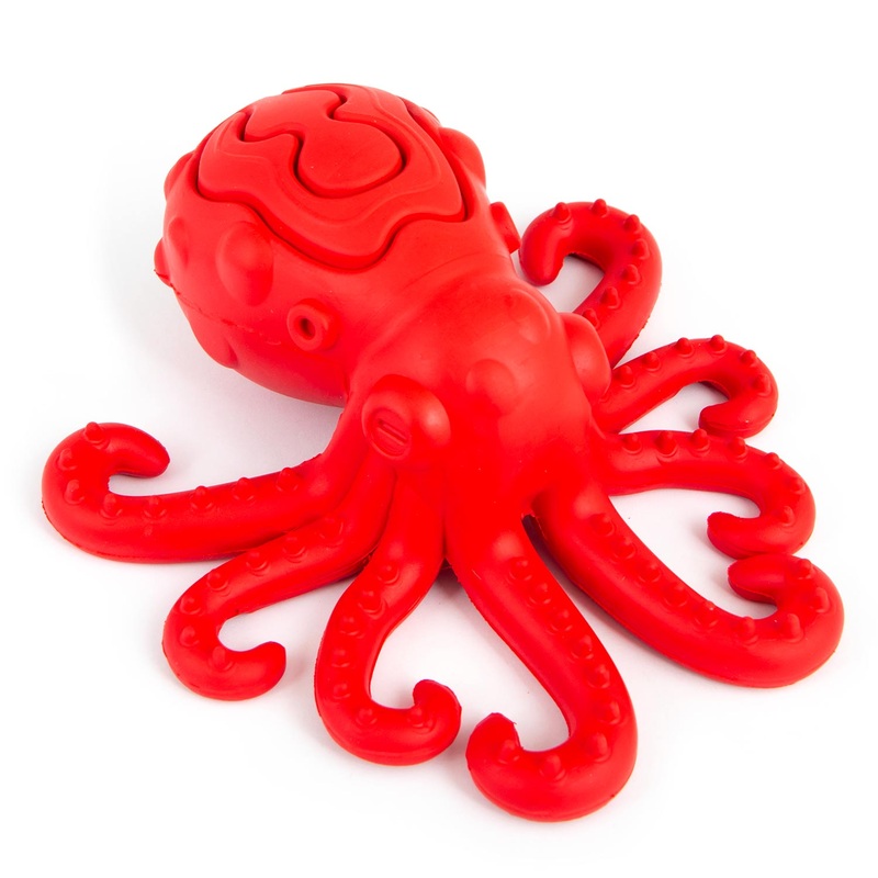 Natural Rubber Red Dental Octopus Dog Chew Toy