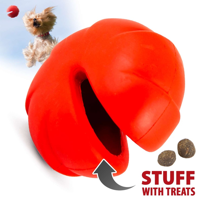 Natural Rubber Red Millipede Treat Dispensing Dog Chew Toy