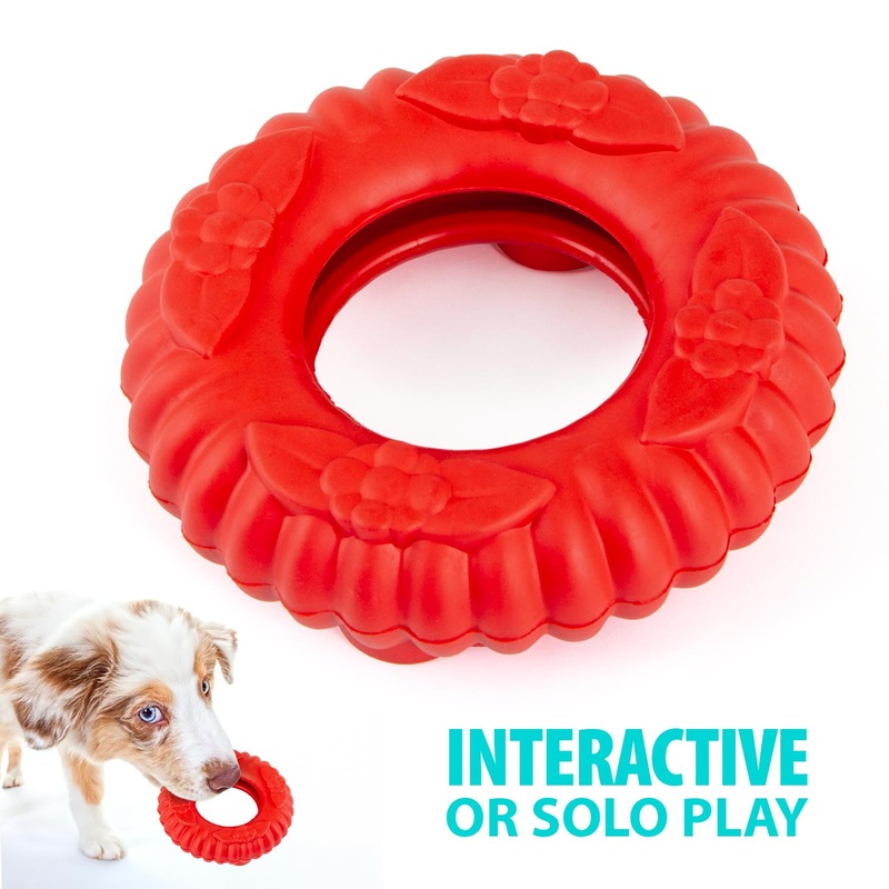 Natural Rubber Red Virgo Tugger Dog Chew Toy for Interactive or Solo Play