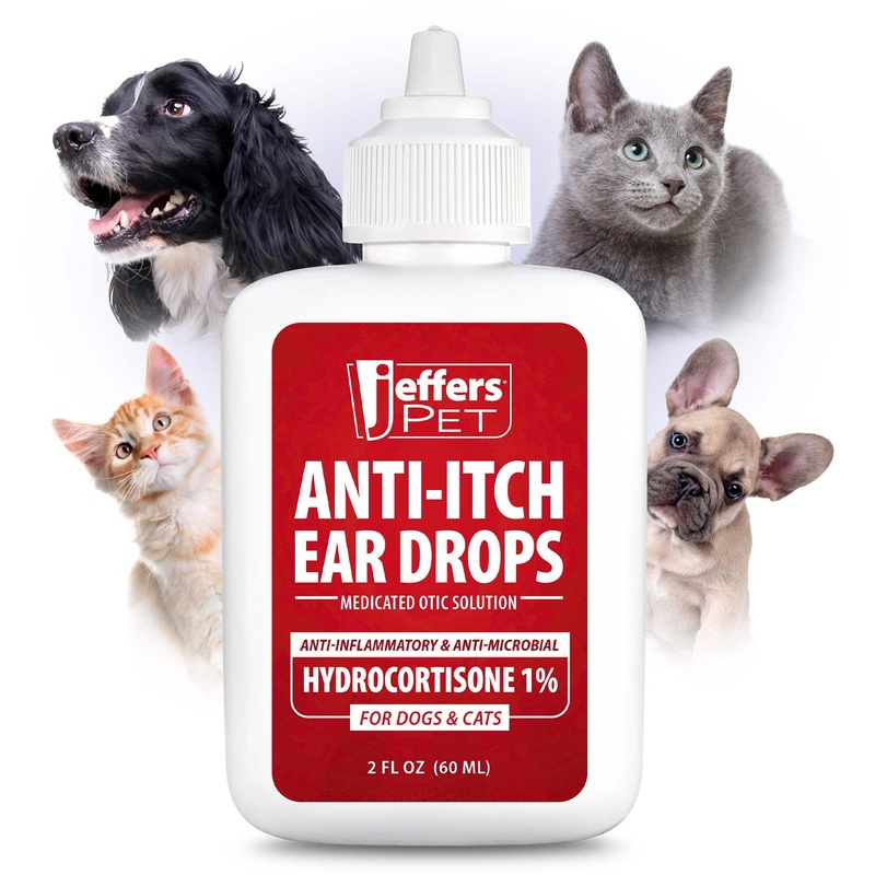 Pet Anti-Itch Ear Drops with Hydrocortisone Ear Relief for Dogs & Cats
