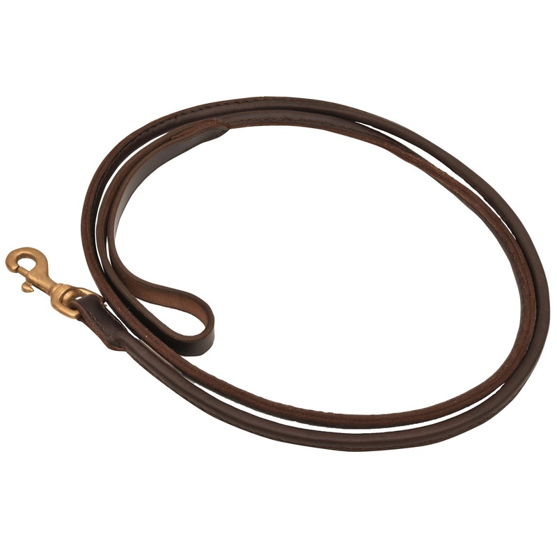 Rolled Leather Dog Leash with Hand Strap Handle, 6’L