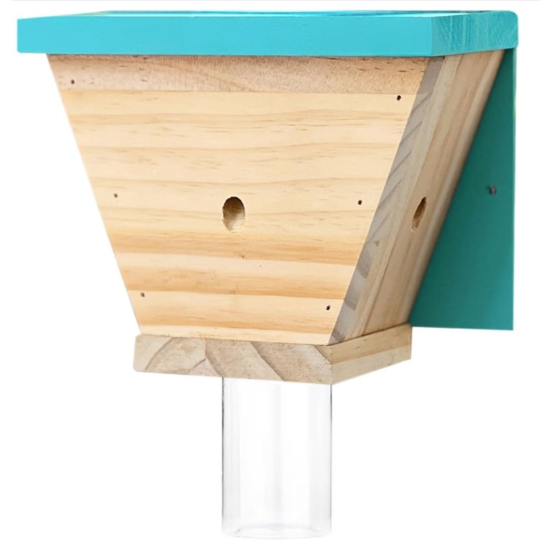 Shed Style Carpenter Bee Trap|Blue & Wood
