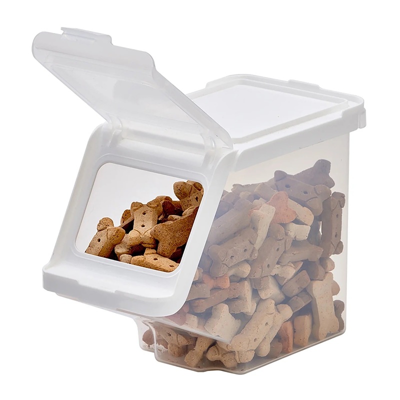 Stackable Pet Treat Bin|White Lid / Clear Base|1
