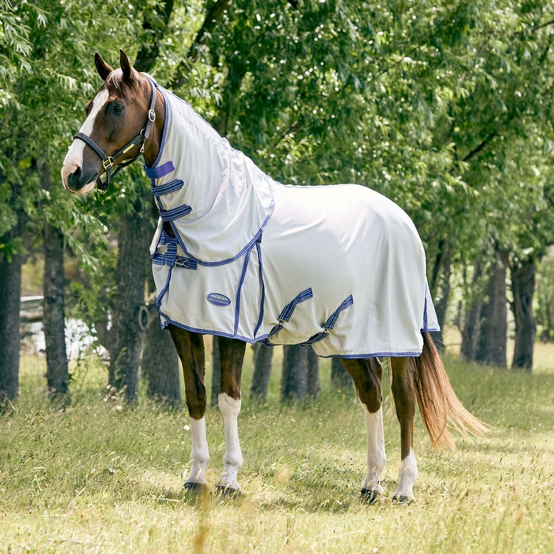 WeatherBeeta ComFiTec Airflow II Detach-a-Neck Fly Sheet  Breathable Mesh Horse Sheet with 75% UV Protection, Insect & Summer Coverage