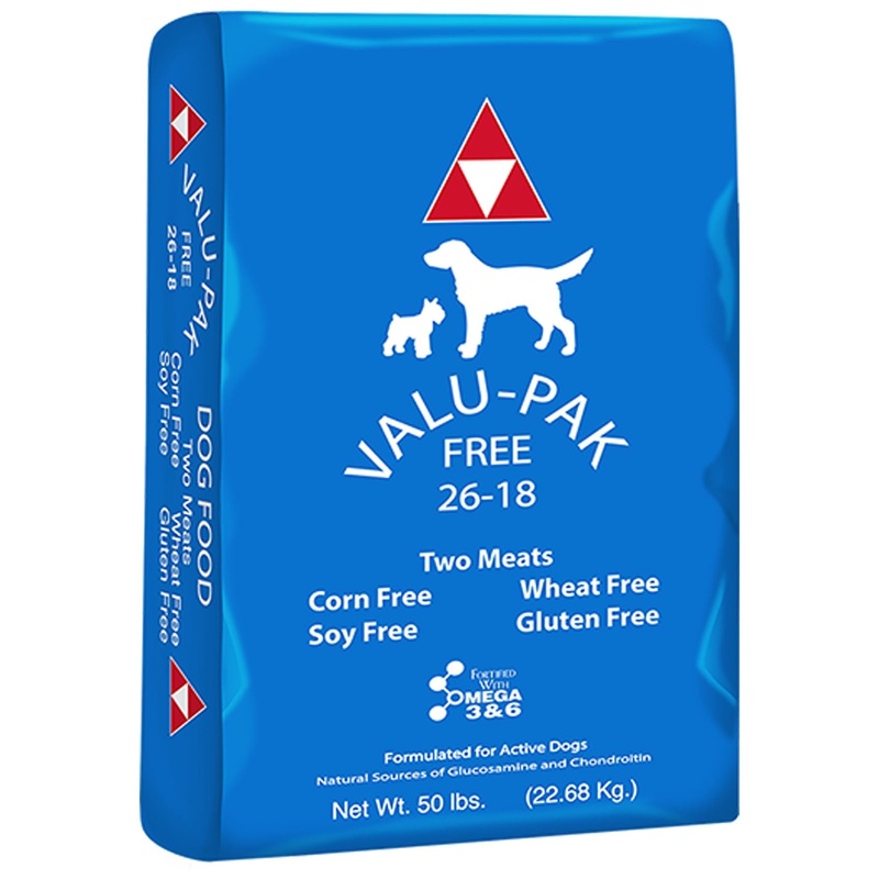 Valu-Pak Free 26-18 Performance Gluten Free Dry Dog Food (Blue Bag) for Active Dogs, 50 lb