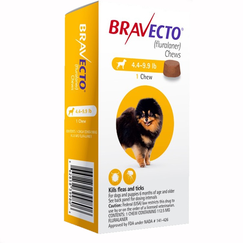 Bravecto Chews for Dogs (Fluralaner) – 12 Week Flea & Tick Prevention, 1 Chew