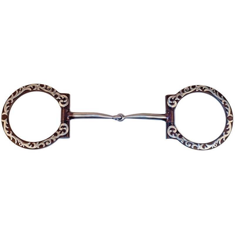 Classic Antique Floral Western Dee Ring Show Bit