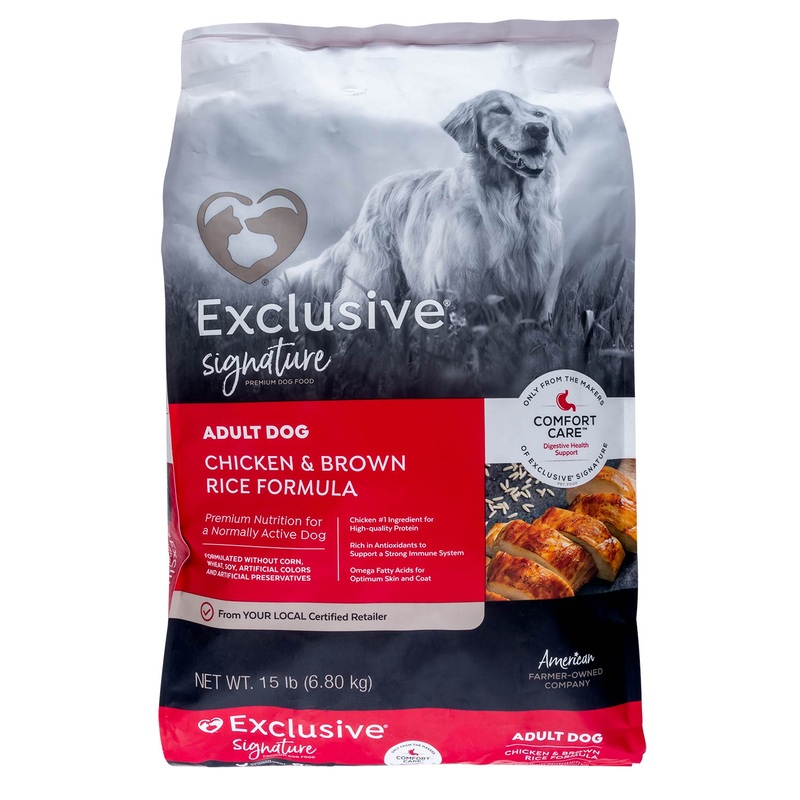Purina Exclusive Signature Premium Adult Dry Dog Food, Chicken/Brown Rice