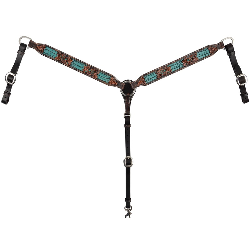 Circle Y Distressed Gator Breast Collar