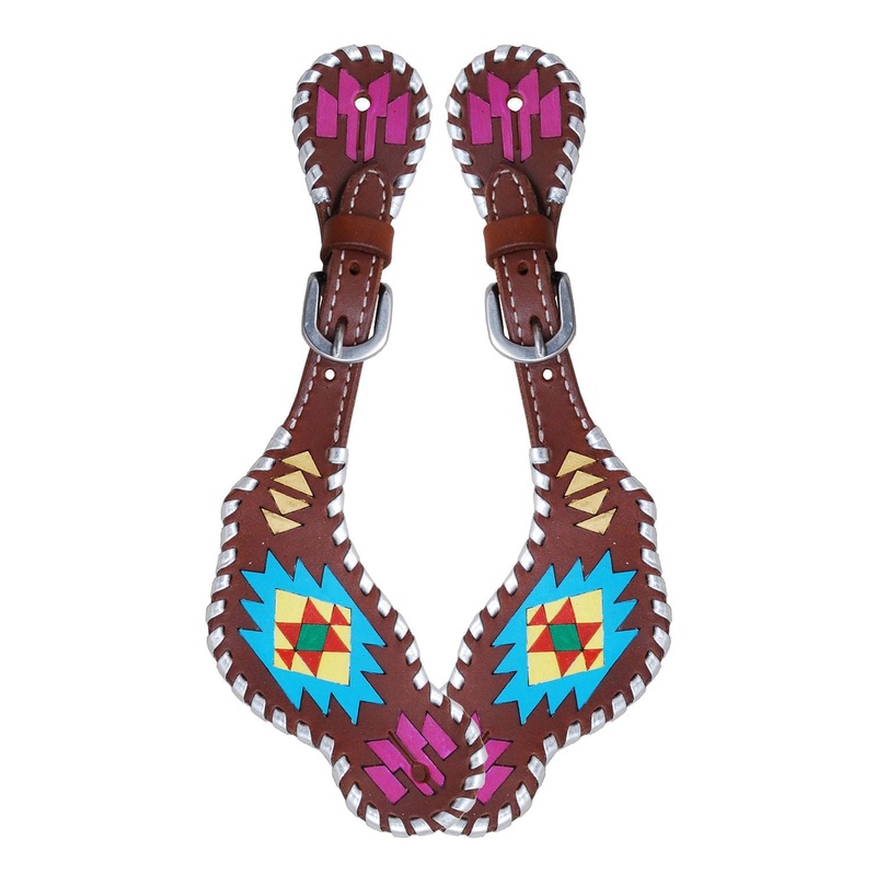Rafter T Ladies’ Painted Aztec Spur Straps