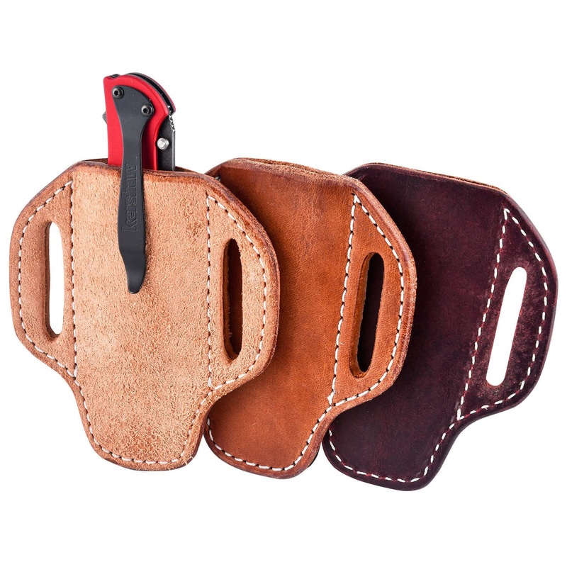 San Saba Leather Pancake Vertical Large Knife Sheath