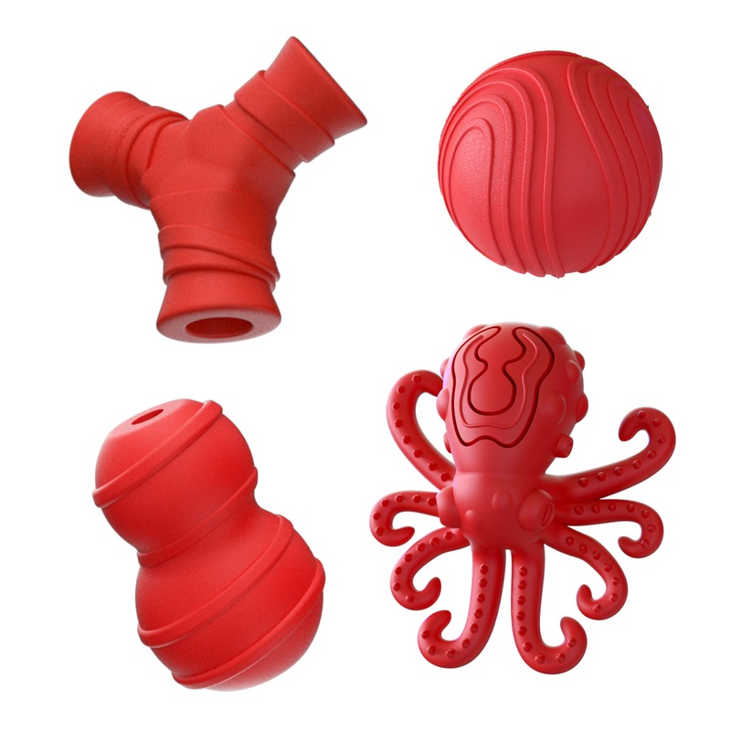 Classics Natural Rubber Dog Chew Toys, 4 pc, Medium