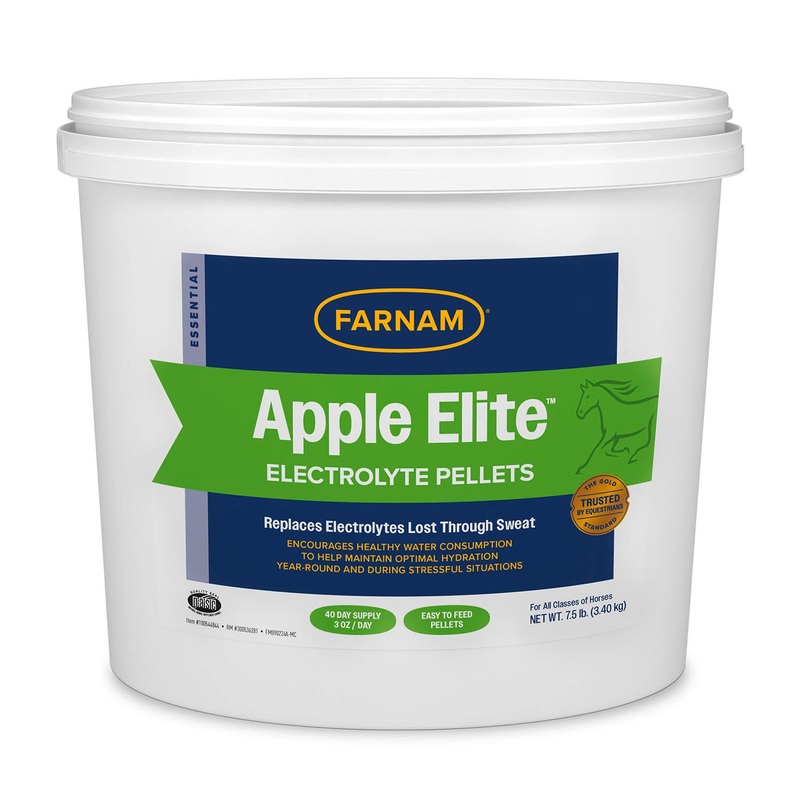 Farnam Apple Elite Electrolyte Pellets for Horses, 7.5 lbs, 40 Day Supply