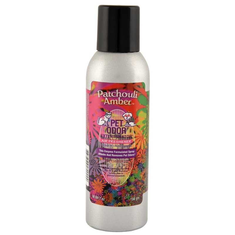 Pet Odor Exterminator Air Freshener Spray, Patchouli Amber, 7 oz