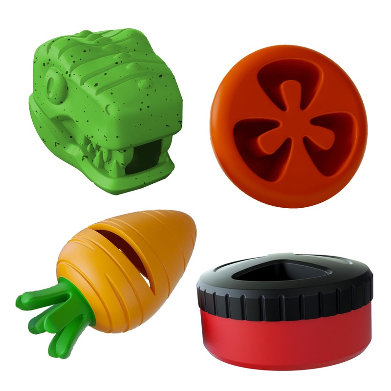 Stay Busy Natural Rubber Dog Chew Toys, 4 pc, Medium