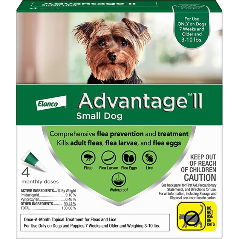 Advantage II for Dogs|4 pack|6 pack|Small Dogs (3-10 lbs)|Medium Dogs (11-20 lbs)|Large Dogs (21-55 lbs)|X-Large Dogs (over 55 lbs)