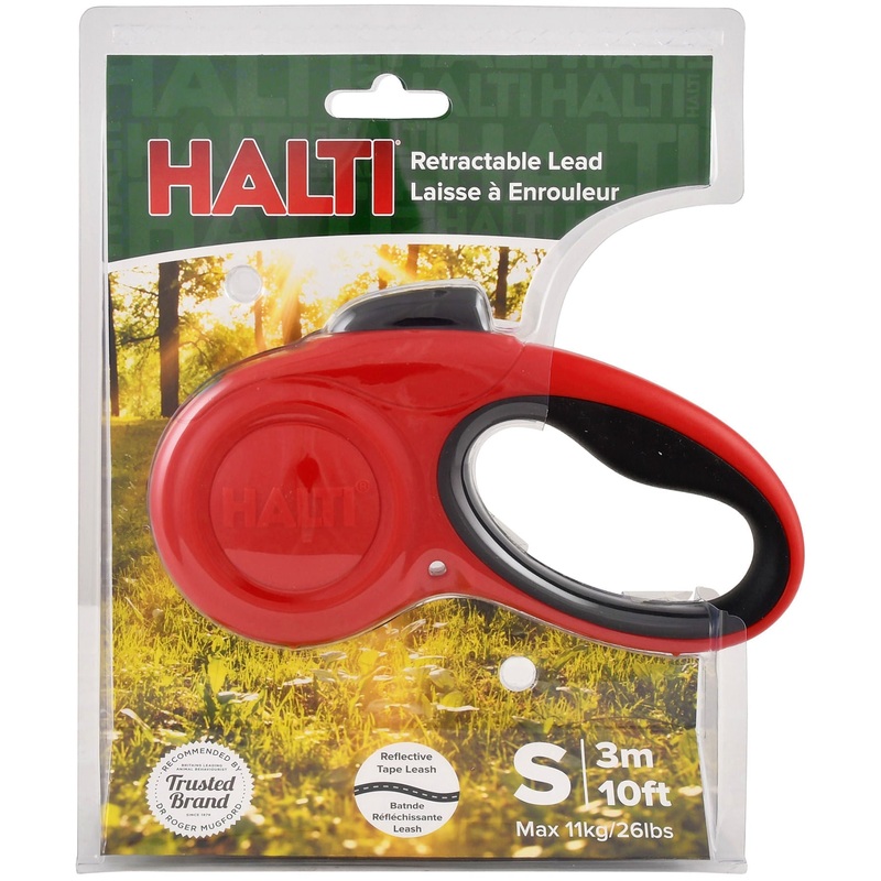 Halti Retractable Lead, Red|Small|Medium|Large