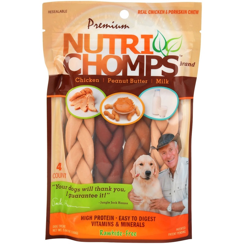 Nutri Chomps 6 Premium Braids Variety Pack Dog Chews, 4 ct