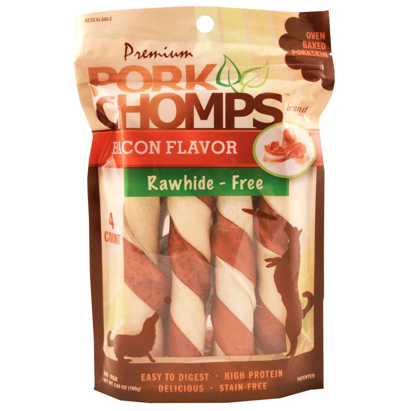 Pork Chomps Twists, Bacon|4 count|30 count|Large|Mini