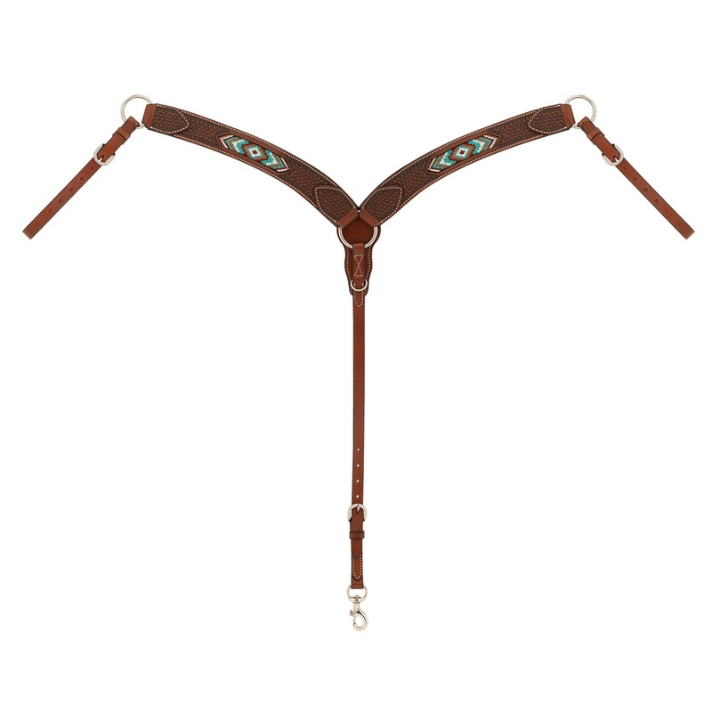Weaver Beaded Contoured Leather Breast Collar for Horses