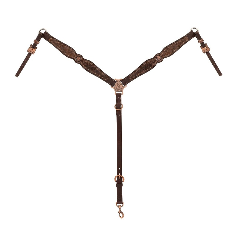 Weaver Western Floral Scalloped Leather Breast Collar for Horses