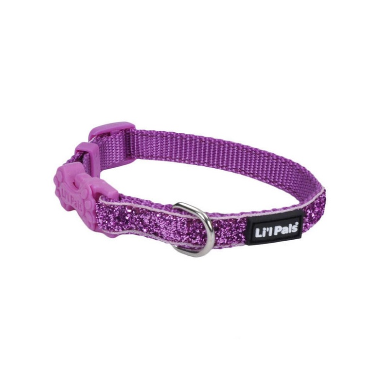 Li’l Pals Adjustable Dog Collar with Glitter Overlay