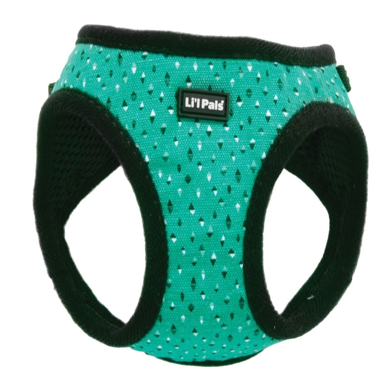 Li’l Pals Canvas Dog Harness|Red and Grey Plaid|Teal and Grey Diamonds|Teal Yellow Grey Stained Glass|Pink Tribal Chevron|X-Small – 3/8″ x 8″-10″|Small – 3/8″ x 10″-12″