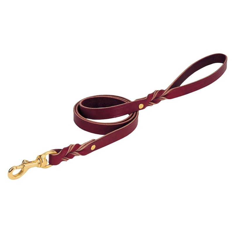 Weaver Heritage Twisted Latigo Leather Leash, 3/4 x 6′