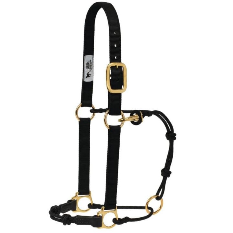Weaver Horseman’s Halter|Black|Burgundy/Tan|Hurricane Blue/Tan|Navy/Tan|Small|Regular|Large