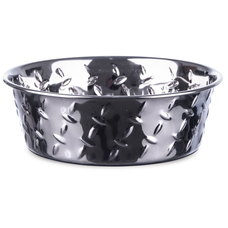 Ruff-N-Tuff Diamond Plate Steel Skid-Proof Dog Bowls