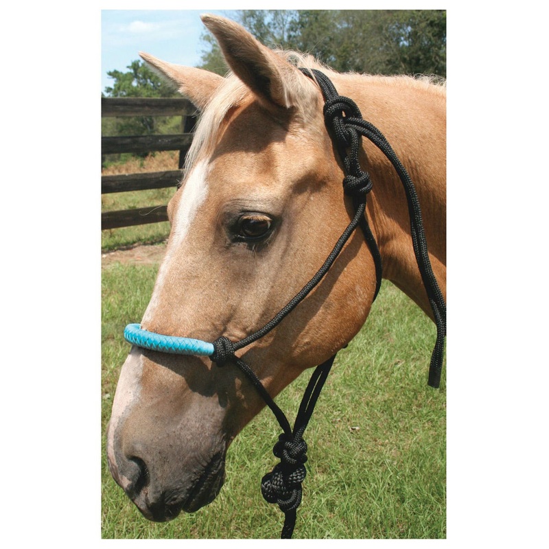 Solid Nose Braided Poly Rope Horse Halter & Lead Set