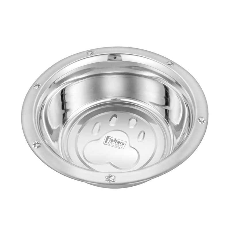 Stainless Steel Embossed Wide-Lip Food & Water Pet Bowls