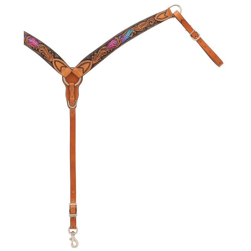 Turquoise Cross Twisted Feather Contoured Breast Collar