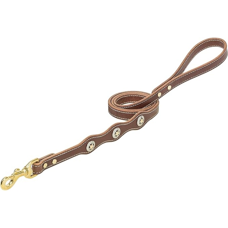 Weaver Lonestar Dog Leash, Rich Brown, 3/4 x 4′