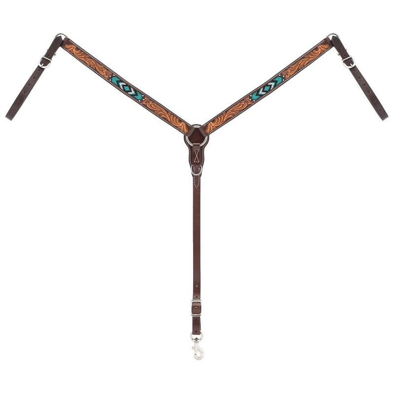 Weaver Turquoise Cross Two Toned Breast Collar