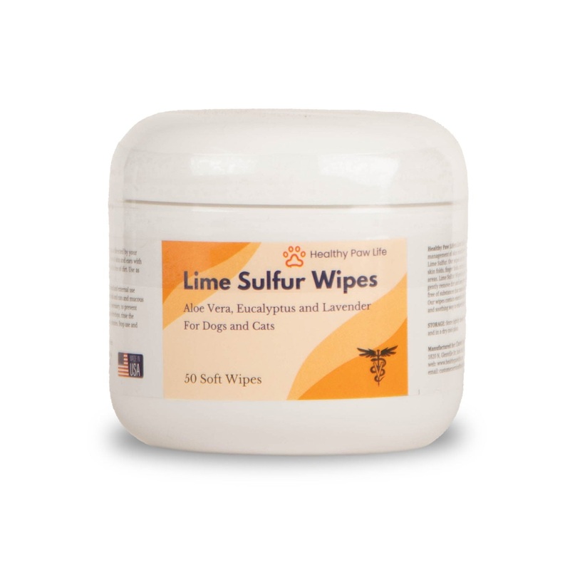 Healthy Paw Lifes Lime Sulfur Wipes (50 ct, 2 Skin Soothe Wipes)