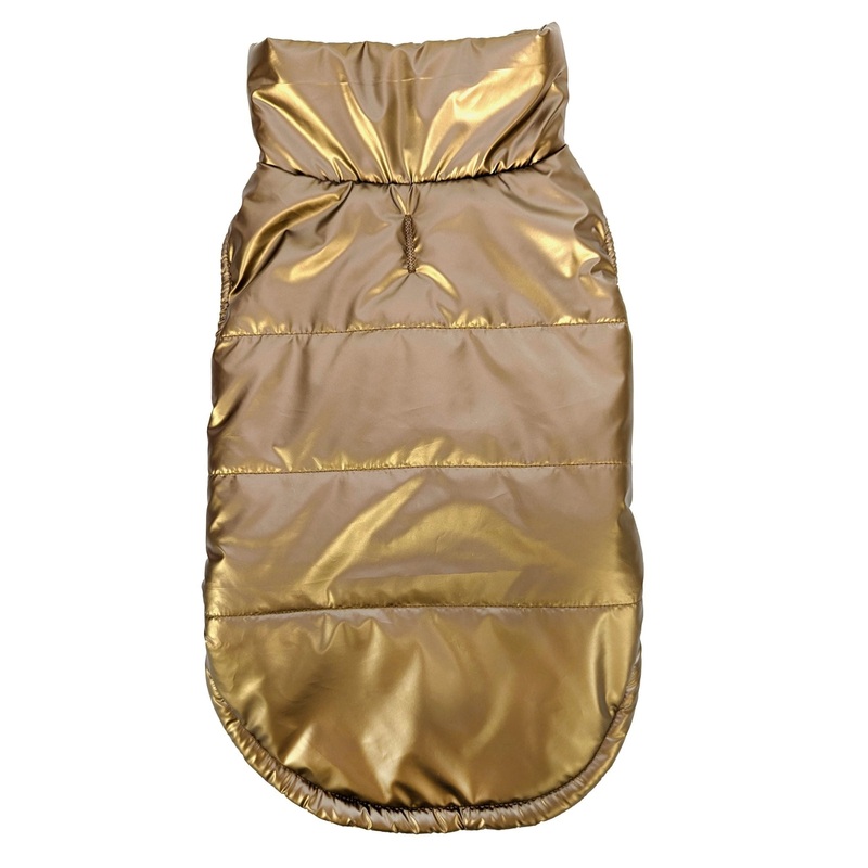 Metallic Puffy Coat for Dogs|Bronze|XSmall|Small|XLarge