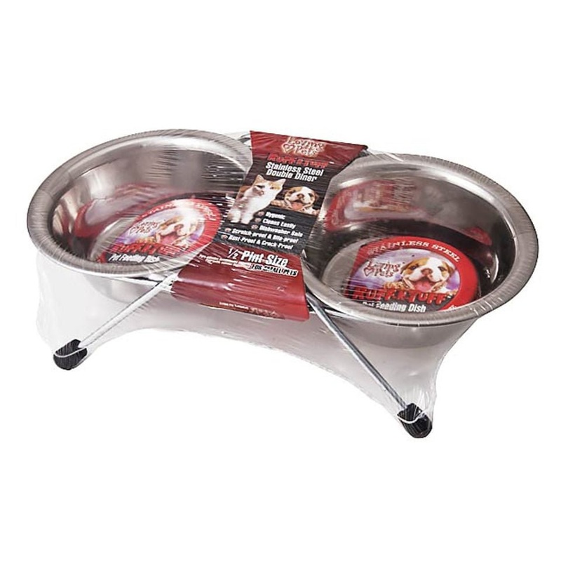 Ruff N’ Tuff Double Cat Diner|1/2 pint|1 pint|1 quart|2 quart