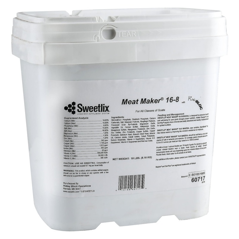 SWEETLIX Meat Maker Goat 16-8 with RainBloc, 18 lbs tub